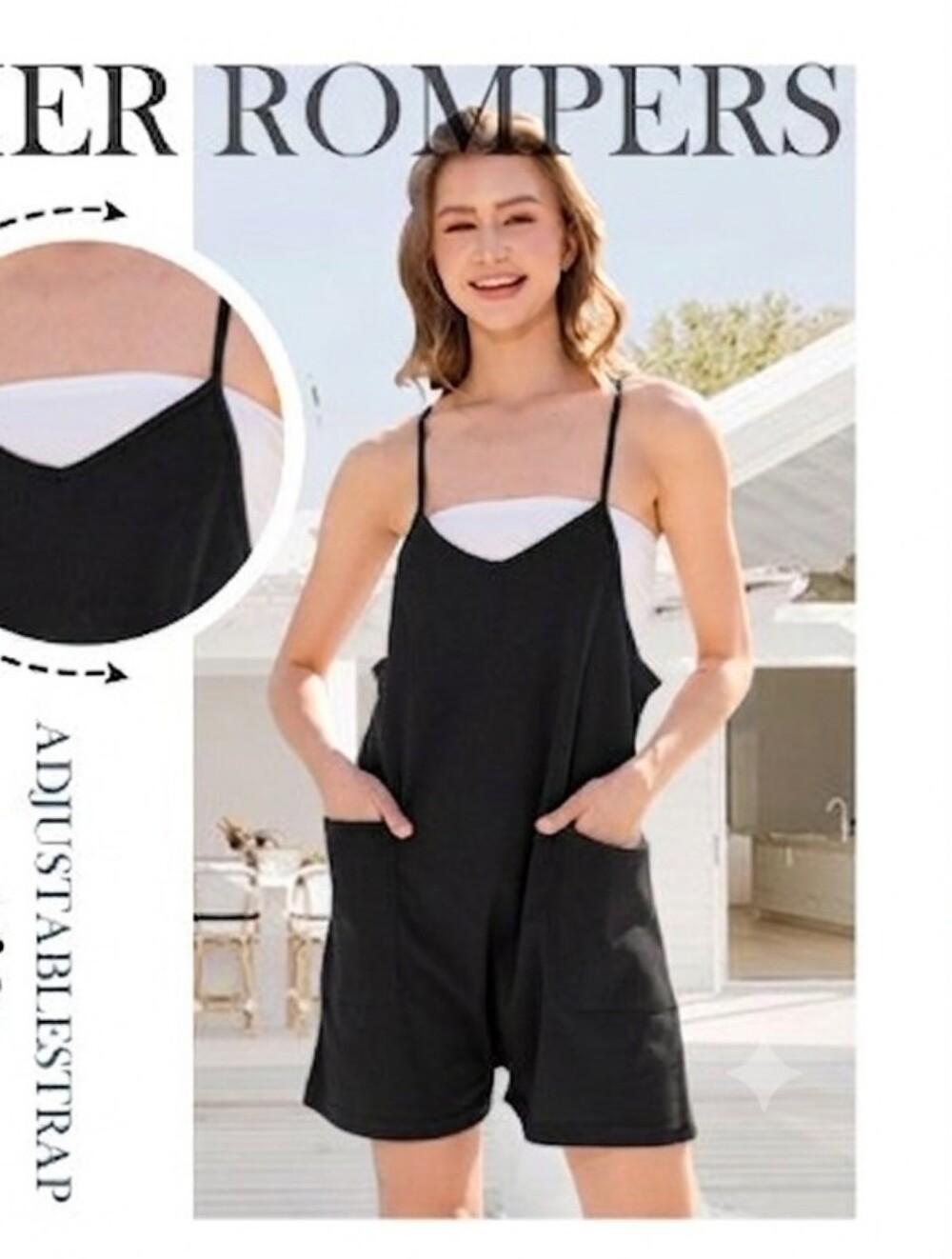 Zmnfewx Black Waffle Knit Romper Size XL NWT